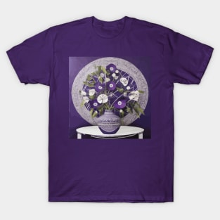 Purple and White Flowers in a Geometric Vase After Klimt T-Shirt